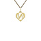 vintage Golden vintage heart pendant with letter N 14 kt