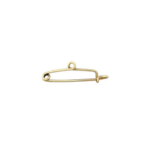 Gold safety pin brooch 14 krt