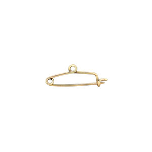 Gold safety pin brooch 14 krt
