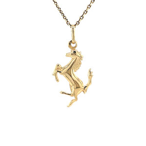 Gouden paard hanger 14 krt