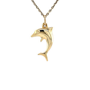 Gouden dolfijn hanger 14 krt