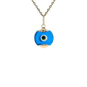 14 ct gold evil eye pendant
