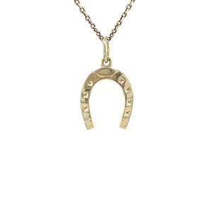 Gold horseshoe pendant 14 krt