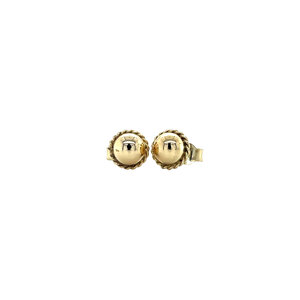 Gold smooth ear studs 14 krt