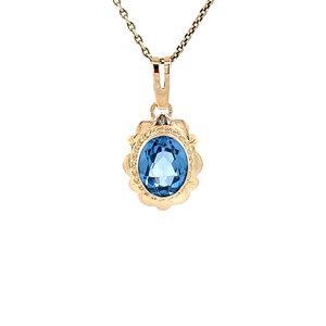 Gold pendant with spinel 14 ct