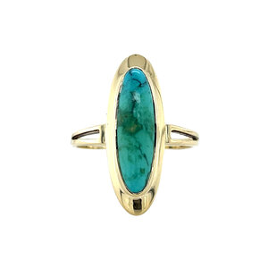 Gouden ring met turkoois 14 krt
