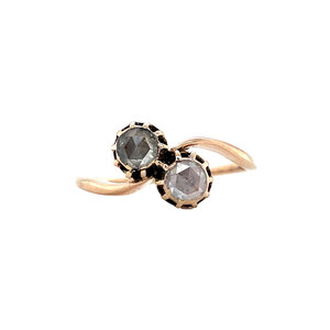 Rose gold ring with rose-cut diamond 14 carat