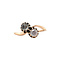 vintage Rose-gold vintage hammered ring with rose diamond 14 kt