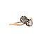 vintage Rose-gold vintage hammered ring with rose diamond 14 kt
