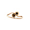 vintage Rose-gold vintage hammered ring with rose diamond 14 kt