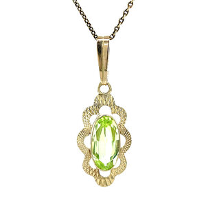 Gold pendant with spinel 14 ct