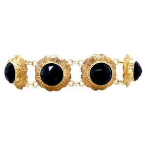 Gold bracelet with garnet 14 ct