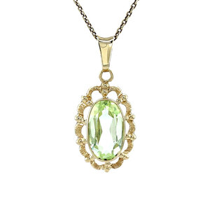 Gold pendant with spinel 14 kt
