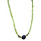 vintage Peridoot collier met parel en gouden sluiting 14 krt