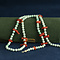 vintage Turkoois collier met bloedkoraal en gouden sluiting 14 krt