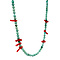 vintage Turkoois collier met bloedkoraal en gouden sluiting 14 krt