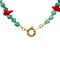vintage Turkoois collier met bloedkoraal en gouden sluiting 14 krt