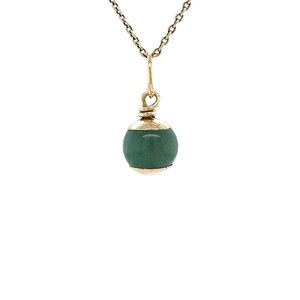Gold pendant with aventurine 14 ct