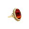 vintage Golden vintage ring with striped agate 14 kt