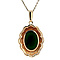 vintage Gold vintage pendant with nephrite jade 14 kt