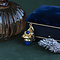 vintage Vintage gouden hanger met chalcedoon en kleursteen 18 krt