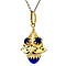 vintage Vintage gouden hanger met chalcedoon en kleursteen 18 krt