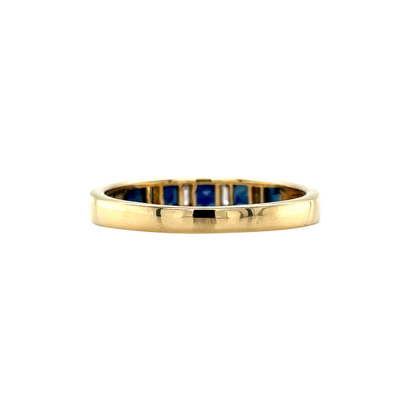 vintage Golden vintage memory ring with sapphire and diamond 18 ct