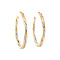 vintage Bicolour gold vintage hoop earrings 14 kt