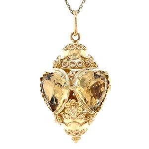 Gold pendant with citrine 18 carat