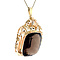 vintage Gold vintage pendant with smoky quartz 14 kt