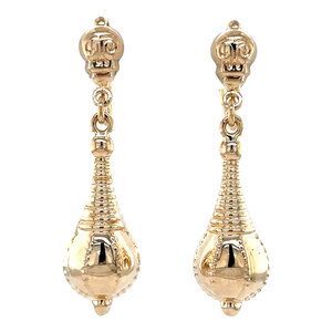 Gouden fantasie oorhangers 14 krt