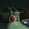 vintage Gouden vintage hanger met carneool 14 krt