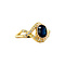 vintage Gold vintage signet ring with sapphire and diamond 18 kt