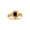 vintage Gold vintage signet ring with sapphire and diamond 18 kt