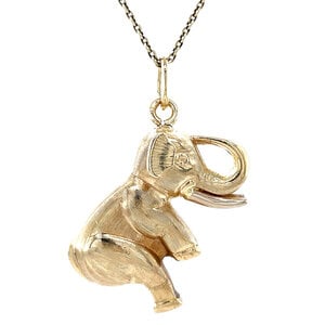 Gouden olifant hanger 14 krt