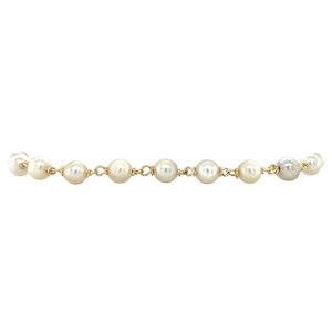 Gouden armband met parels 14 krt