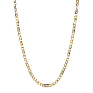 Bicolour gold fantasy necklace 14 carat