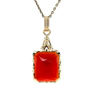 Gold pendant with carnelian 14 ct