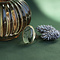 vintage Golden vintage ring with moss agate 14 ct