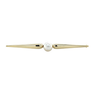 Gold brooch with pearl 14 kt