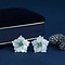vintage White gold vintage stud earrings with emerald and mother-of-pearl 14 kt