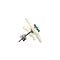 vintage White gold vintage stud earrings with emerald and mother-of-pearl 14 kt
