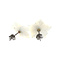 vintage White gold vintage stud earrings with emerald and mother-of-pearl 14 kt