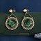 vintage Gold vintage ear pendants with jade 14 kt