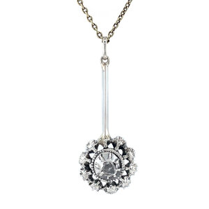 Silver pendant with rose-cut diamond 925