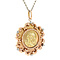 vintage Tricolour vintage golden Mary coin pendant 14 kt
