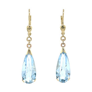 Gold earrings with spinel 14 ct