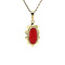 vintage Golden vintage pendant with blood coral 14 carat