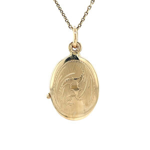 Gouden medaillon met gravure 14 krt