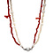 vintage Vintage bloedkoraal en parel collier met zilveren sluiting 925